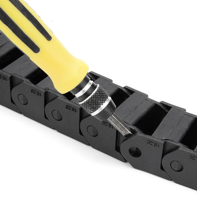 Harfington Uxcell R28 15mm x 20mm (InnerH*InnerW)Black Plastic Wire Carrier Cable Drag Chain 1M Length for CNC