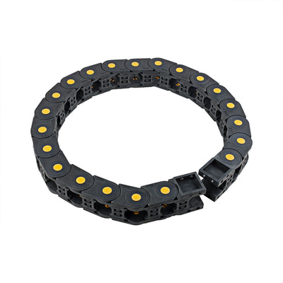Harfington Uxcell R55 25mm x 25mm Black Plastic Open Type Cable Wire Carrier Drag Chain 1M Length