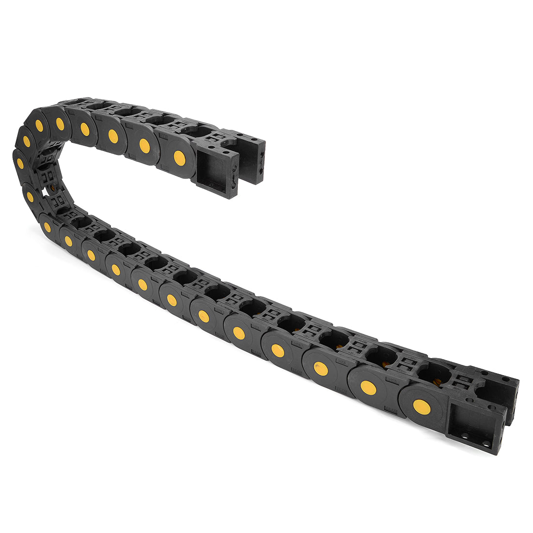 uxcell Uxcell R55 25mm x 25mm Black Plastic Open Type Cable Wire Carrier Drag Chain 1M Length