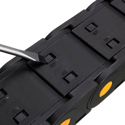 Harfington Uxcell R55 25mm x 38mm Plastic Cable Wire Carrier Drag Chain 1M Black for CNC