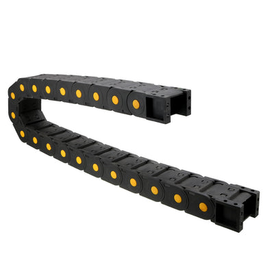 Harfington Uxcell R55 25mm x 38mm Plastic Cable Wire Carrier Drag Chain 1M Black for CNC