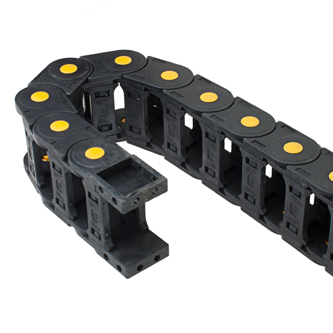 uxcell Uxcell R55 25mm x 50mm Black Plastic Open Type Cable Wire Carrier Drag Chain 1M Length for CNC