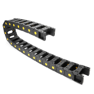 Harfington Uxcell R55 25mm x 57mm Plastic Open Type Cable Wire Carrier Drag Chain 1M Length for CNC Black