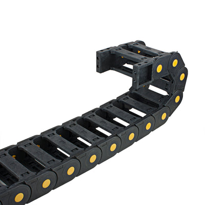Harfington Uxcell R55  Plastic Open Type Cable Wire Carrier Drag Chain 25mm x 77mm Internal Size 1M Length for CNC Black