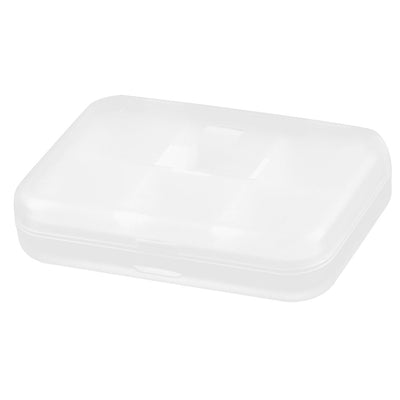 Harfington Uxcell Household Travel Plastic Square Shaped 6 Compartments Capsule Pills Box Case White