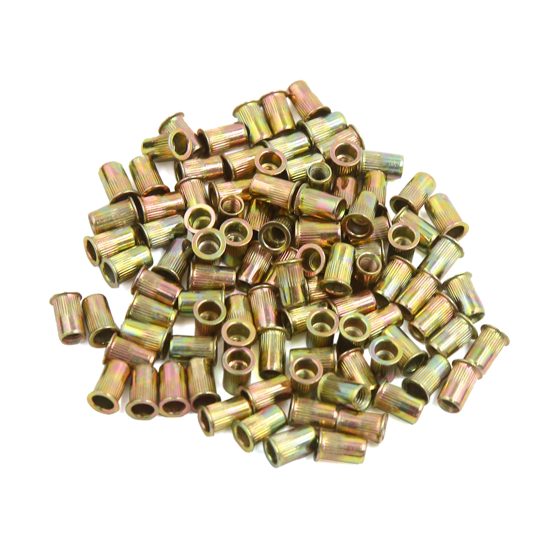 uxcell Uxcell 100 Pcs M4 Bronze Tone Car Stainless Steel Small Head Blind Rivet Nut