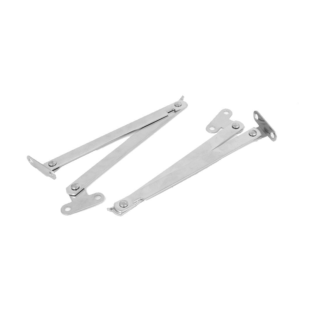 uxcell Uxcell Cabinet Cupboard Metal 180 Degree Folded Door Pivot Hinge(Left and Right) Silver Tone 2pcs