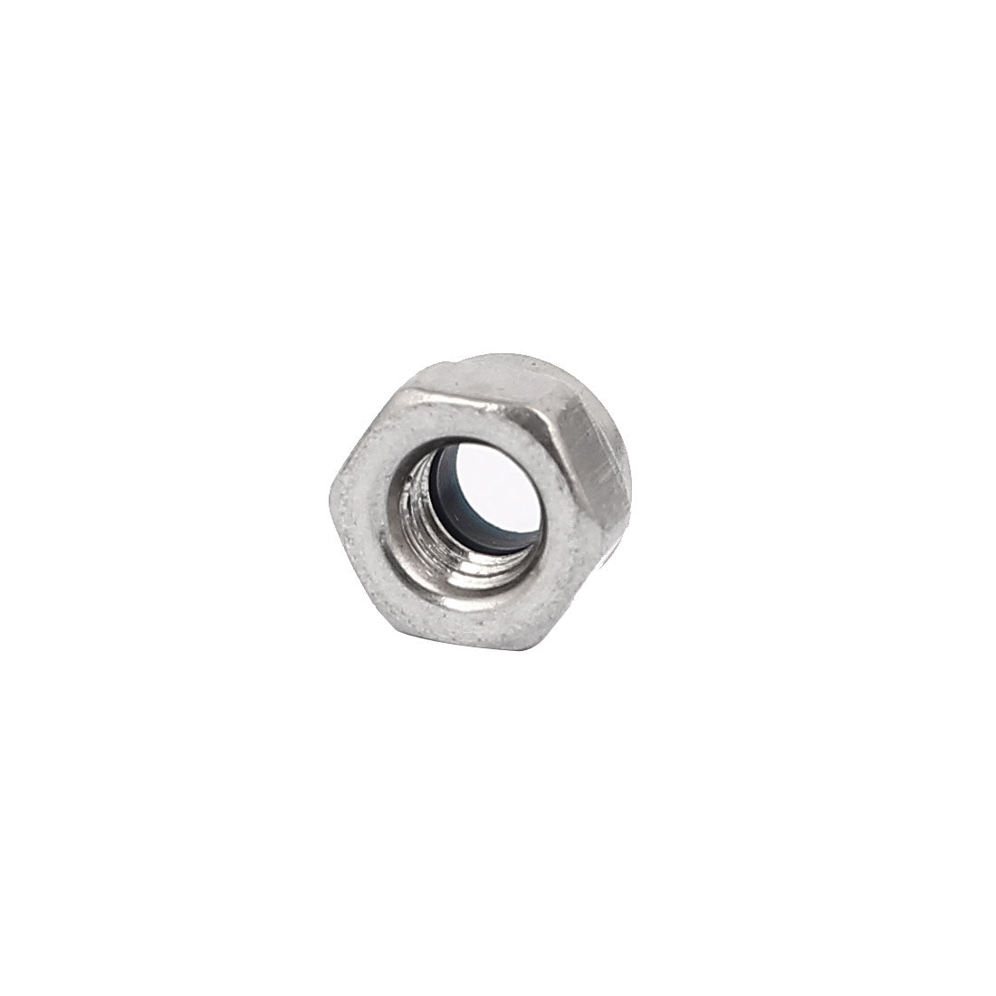 M4 X 0.7mm Flange Nylon Lock Nuts - 100 Pack, 304 Stainless Steel, Hex Lock Nuts With Blue Nylon Insert, Bright Finish - View #12