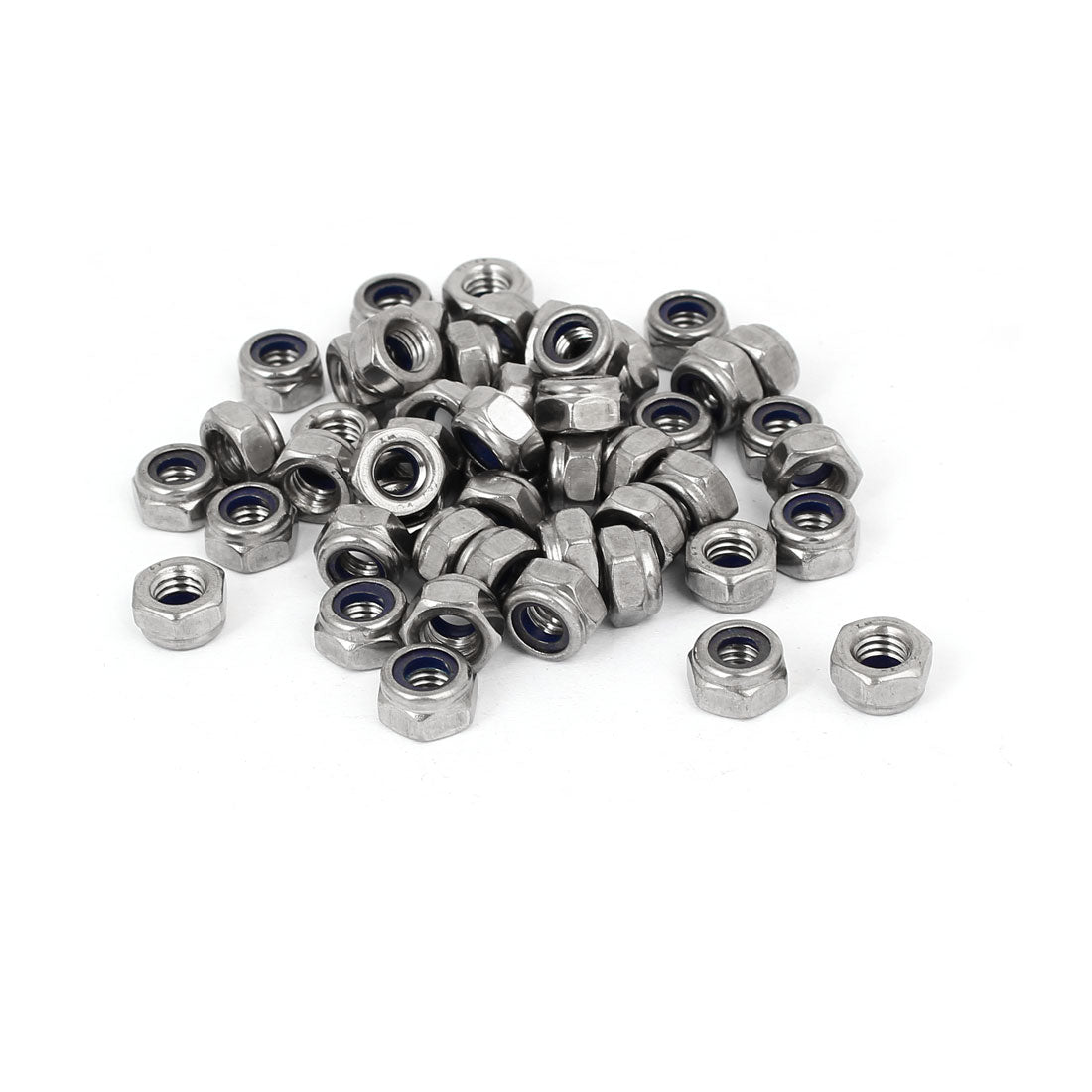 uxcell Uxcell M6 x 1mm 304 Stainless Steel Nylon Insert Hex Lock Locking Nut 50PCS