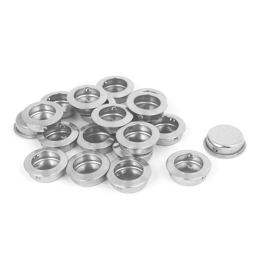 uxcell Uxcell Drawer 304 Stainless Steel Recessed Round Flush Pull Handle 35mm Diameter 13mm Height 20pcs