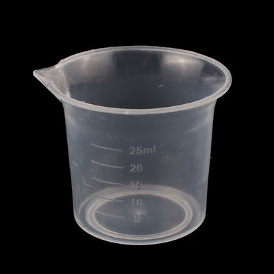 Harfington Uxcell Kitchen Lab 25mL Plastic Measuring Cup Jug Pour Spout Container 5 Pcs