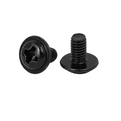 Harfington Uxcell Computer PC Case Phillips Washer Motherboard Screw Black PWM3 x 5mm 200pcs