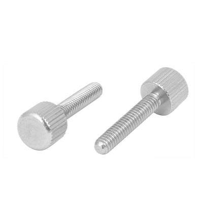 Harfington Uxcell Computer PC Case Stainless Steel Flat Head Knurled Thumb Screw M4 x 20mm 15pcs