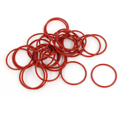 Harfington Uxcell 30Pcs 18mm x 1mm Rubber O-rings NBR Heat Resistant Sealing Ring Grommets Red