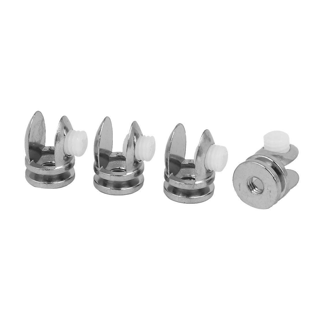 uxcell Uxcell Adjustable Shelf Support Clamp Clip Silver Tone 4pcs for 6mm-8mm Thickness Glass