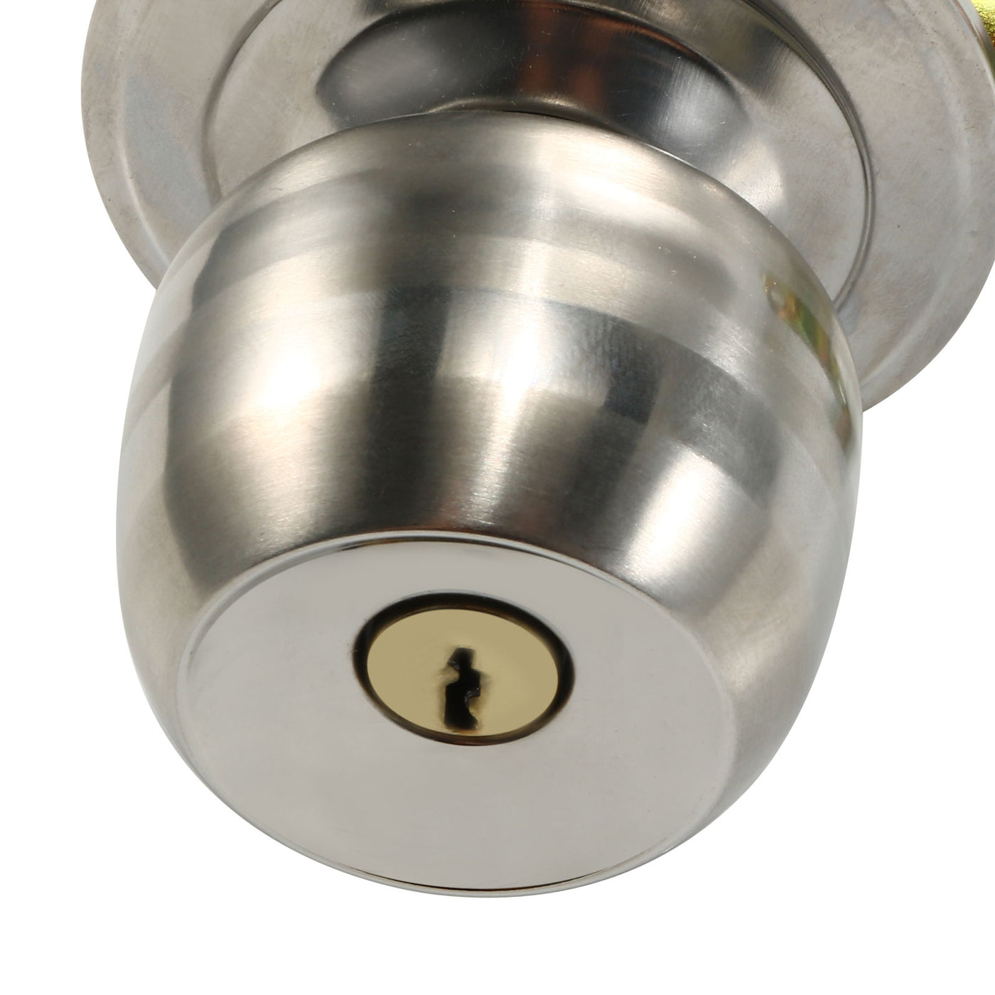 uxcell Uxcell Home Bedroom Door Stainless Steel Privacy Round Knob Lock Lockset w Keys