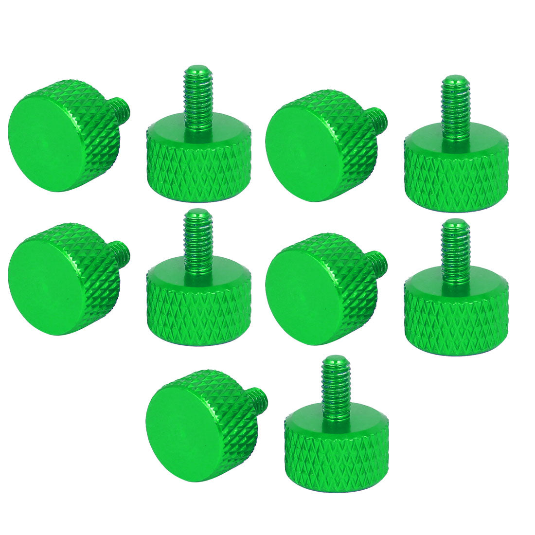 uxcell Uxcell Computer PC Graphics Card Aluminum Alloy Knurled Thumb Screws Green M3x6mm 10pcs