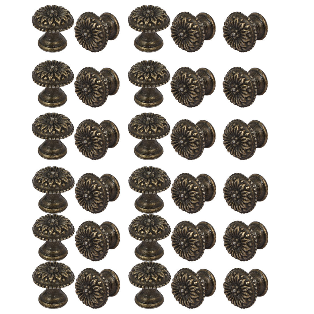 uxcell Uxcell Cabinet Cupboard Single Hole Metal Round Pull Knob Bronze Tone 30PCS