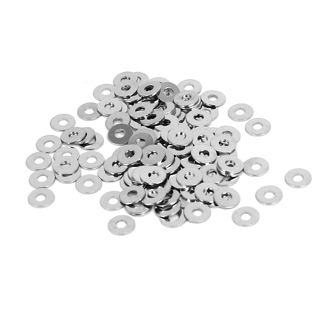 uxcell Uxcell M1.4 x 4mm x 0.3mm Nickel Plated Flat Washers Spacers Gaskets Fastener 100PCS