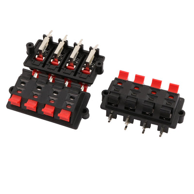 Harfington Uxcell 3Pcs WP8-3 8 Terminal 8 Position Spring Loaded Push Speaker Socket Connector Board