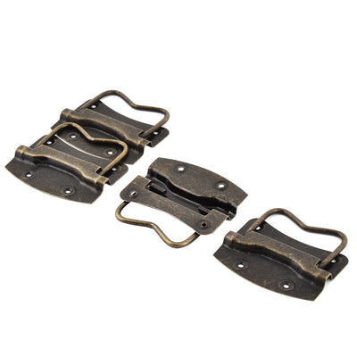 Harfington Uxcell Toolbox Storage Boxes Puller Iron Grab Chest Handle Hardware Bronze Tone 4 PCS