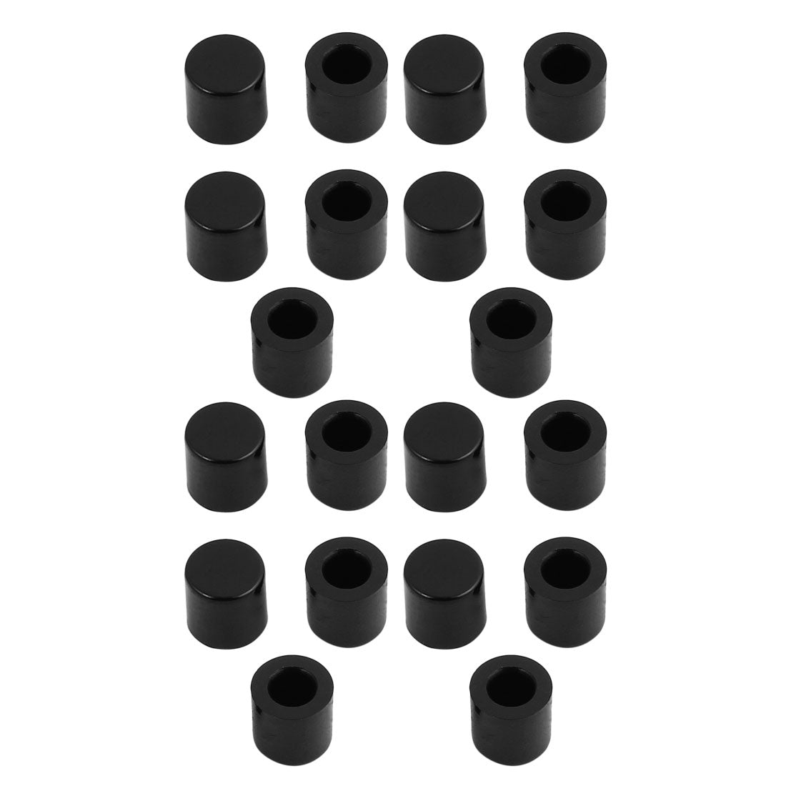 uxcell Uxcell 20Pcs Round Shaped Tactile Button Caps Covers Protector Black for 6x6mm Tact Switch