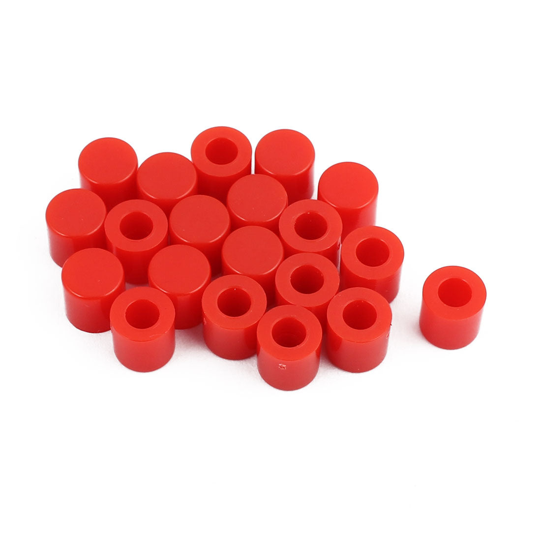 uxcell Uxcell 20Pcs Round Shaped Tactile Button Caps Covers Protector Red for 6x6mm Tact Switch