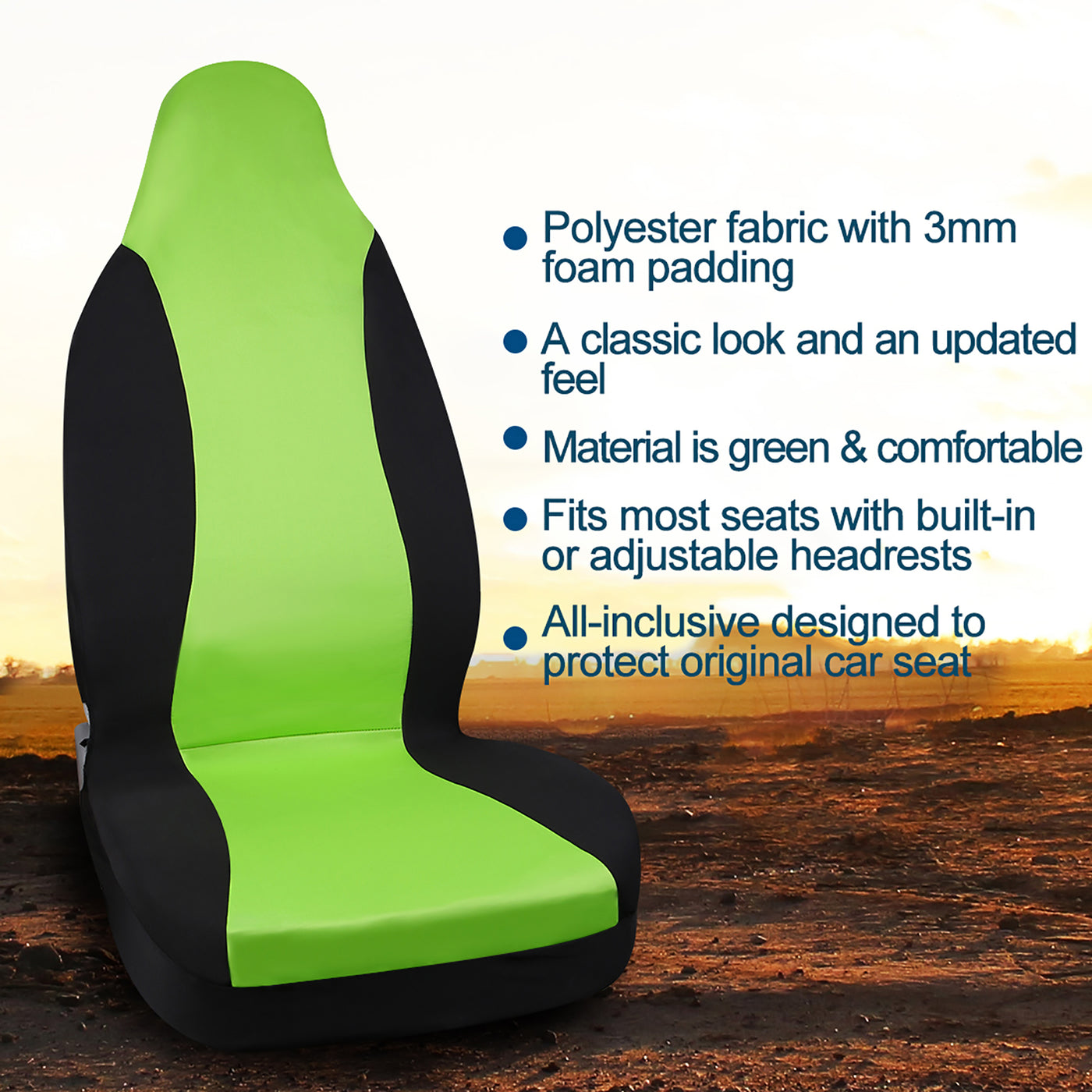 uxcell Uxcell 5 Colours Front High Back Universal Bucket Seat Cover Protector Fit for Auto Car