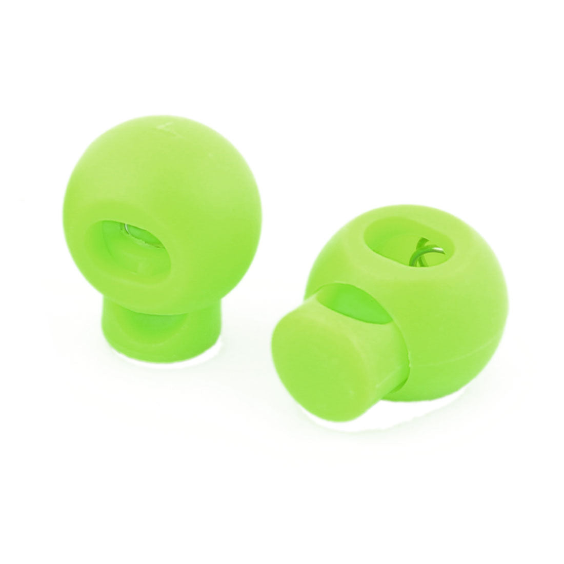uxcell Uxcell Plastic Round Single Hole Ball Toggle Stopper Cord  Adjustive Lock Light Green 10 Pcs