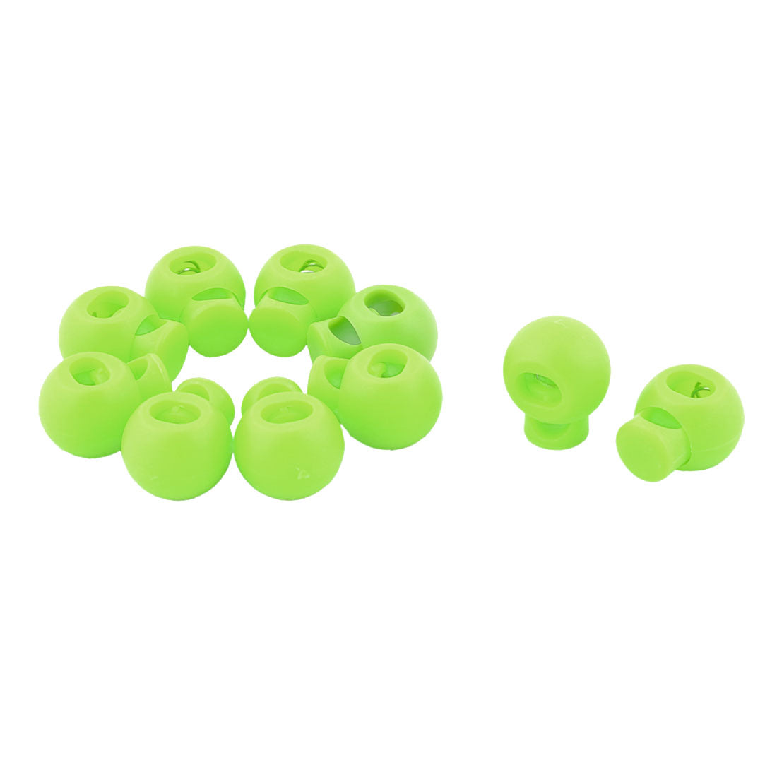 uxcell Uxcell Plastic Round Single Hole Ball Toggle Stopper Cord  Adjustive Lock Light Green 10 Pcs