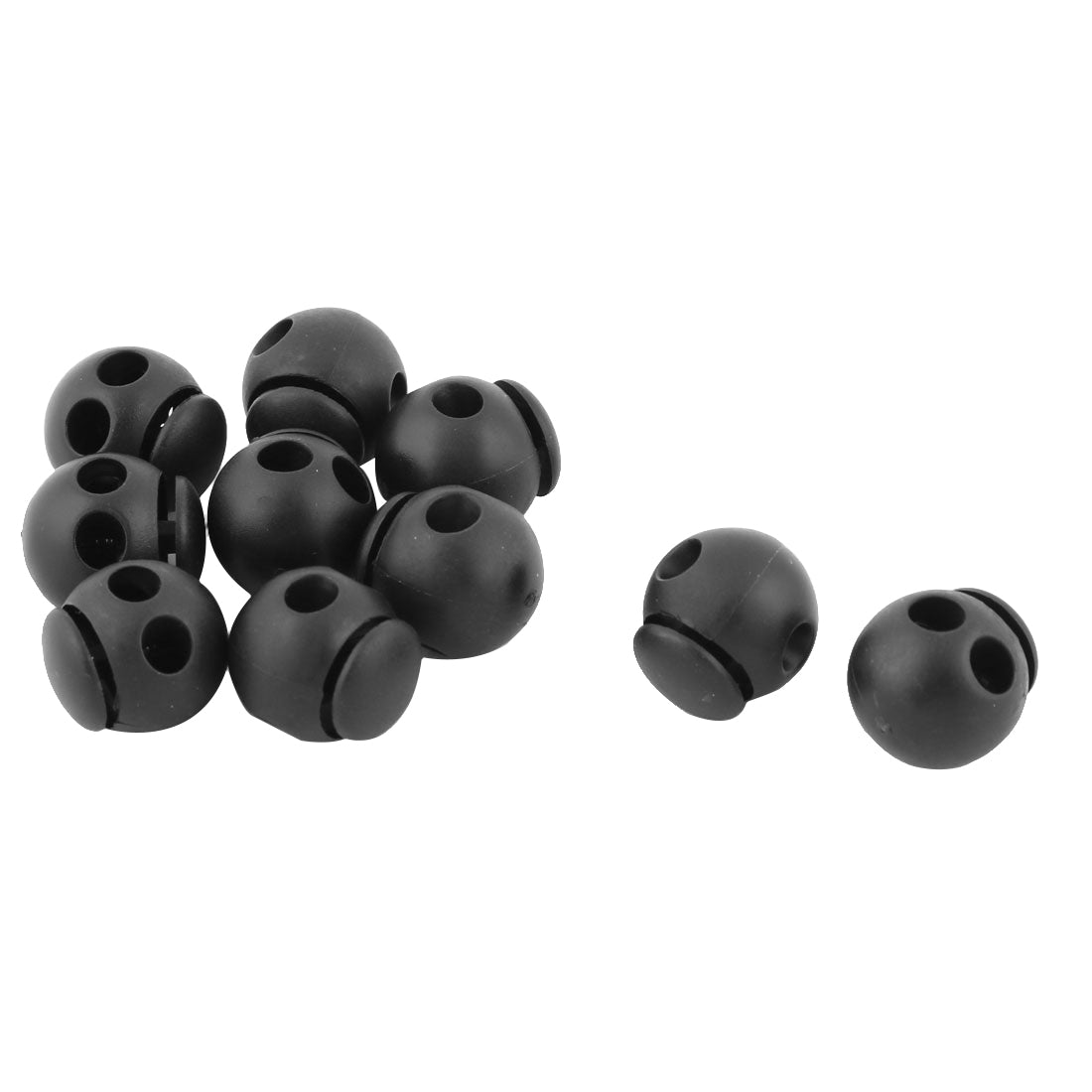 uxcell Uxcell Clothing Plastic Double Hole Toggle Stopper Cord Adjustive Lock Black 10 Pcs