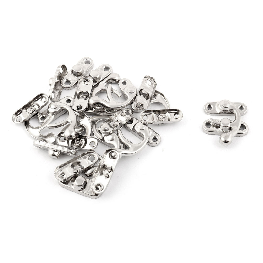 uxcell Uxcell Metal Swing Bag Chest Suitcase Lock Clasp Closure Hasp Box Latch Silver Tone 10pcs