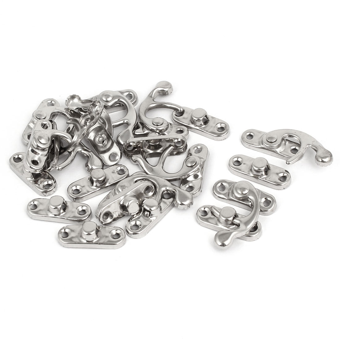 uxcell Uxcell Jewelry Box Right Swing Arm Clasp Latches Catch Toggle Hasp Silver Tone 10PCS
