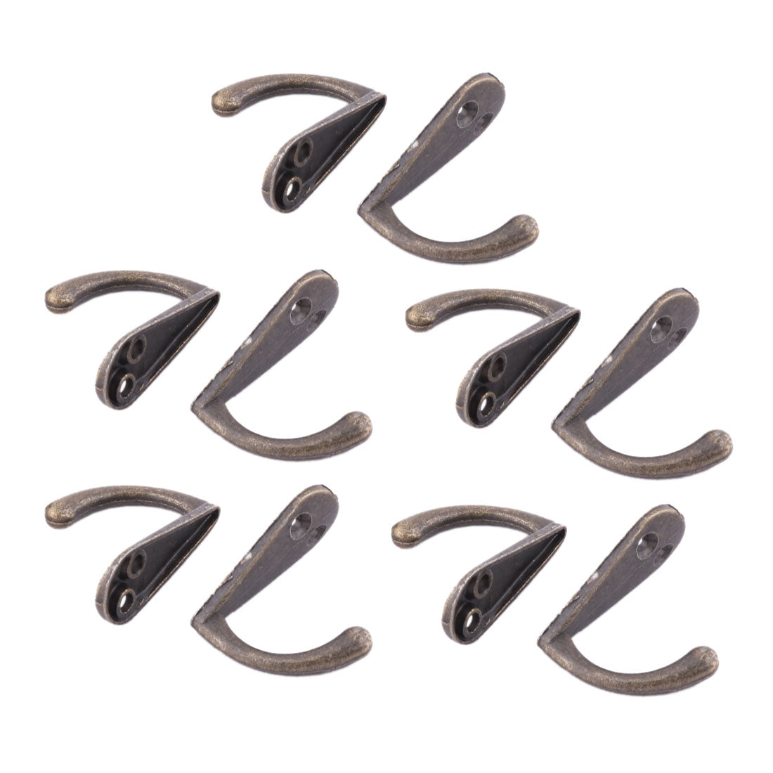 uxcell Uxcell Home Vintage Style Wall Mounted Towel Scarf Bag Cap Hook Hangers Bronze Tone 10 Pcs