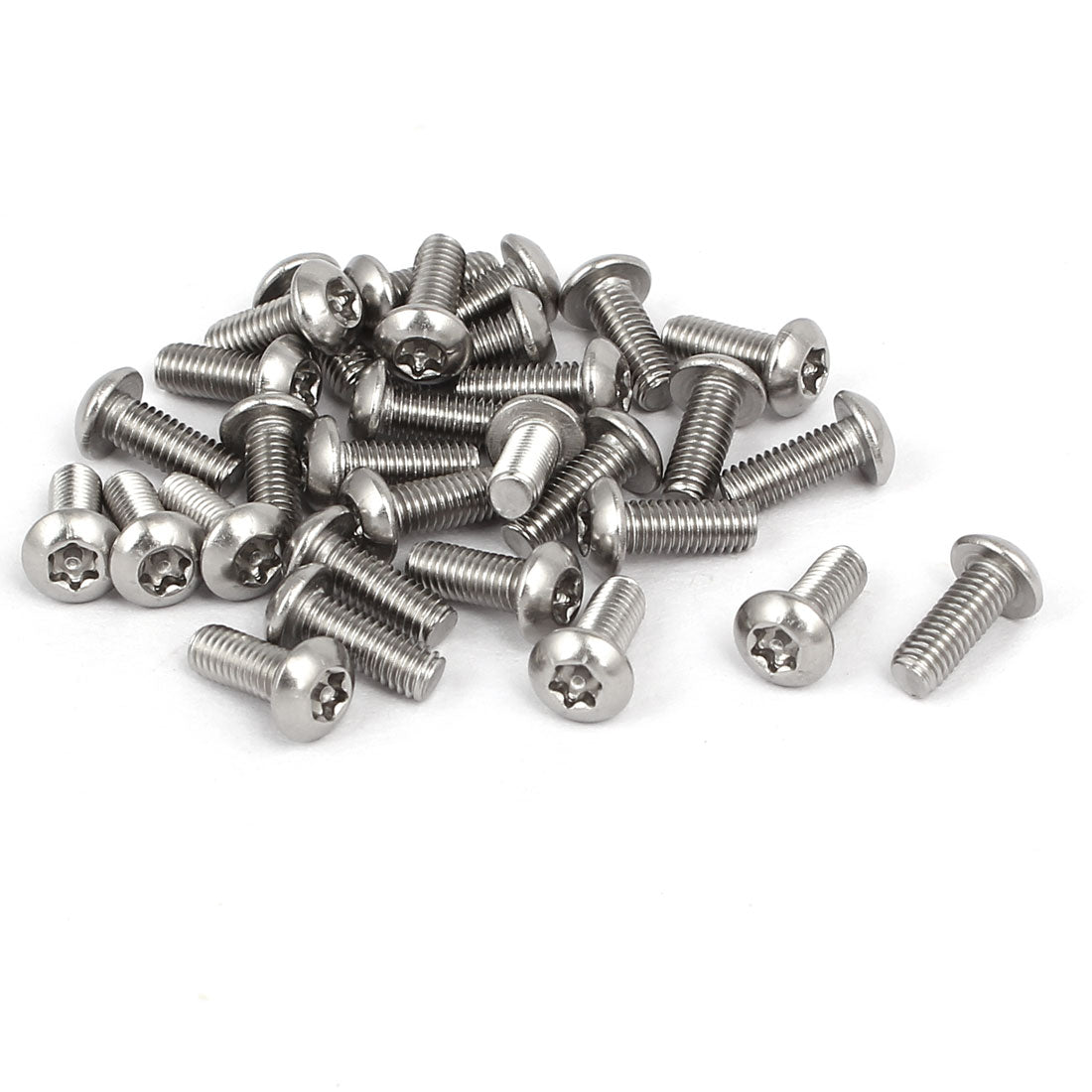 uxcell Uxcell M3x8mm 304 Stainless Steel Button Head Torx Security Machine Screws 30pcs