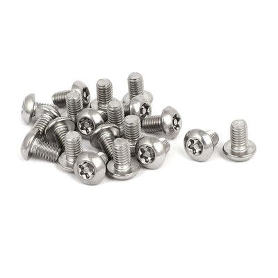 Harfington Uxcell M5x8mm 304 Stainless Steel Button Head Torx Security Tamper Proof Screws 20pcs