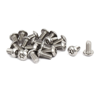 Harfington Uxcell M5x10mm 304 Stainless Steel Button Head Torx Security Tamper Proof Screws 20pcs