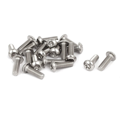 Harfington Uxcell M5x16mm 304 Stainless Steel Button Head Torx Security Tamper Proof Screws 20pcs