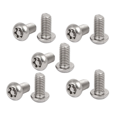 Harfington Uxcell M6x12mm 304 Stainless Steel Button Head Torx Security Tamper Proof Screws 10pcs