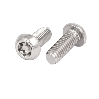 Harfington Uxcell M6x16mm 304 Stainless Steel Button Head Torx Security Tamper Proof Screws 10pcs