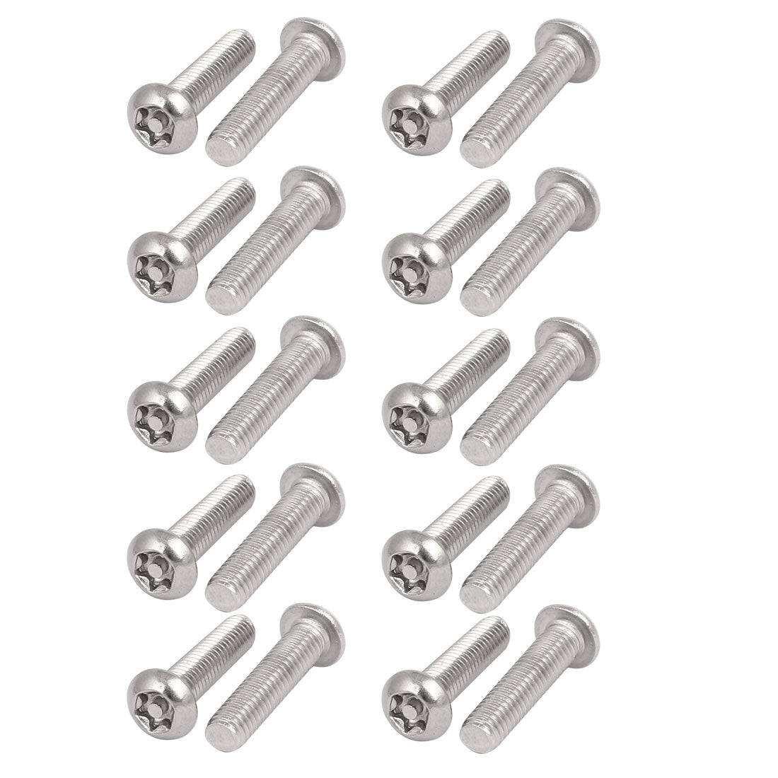 uxcell Uxcell M6x25mm 304 Stainless Steel Button Head Torx Security Tamper Proof Screws 20pcs