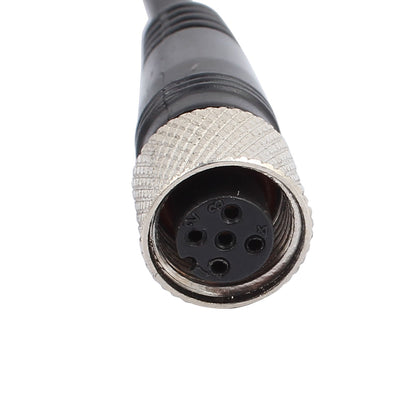 Harfington Uxcell M12 Female Straight 5 Pins Connector Aviation Socket Electrical Cable 5M Black