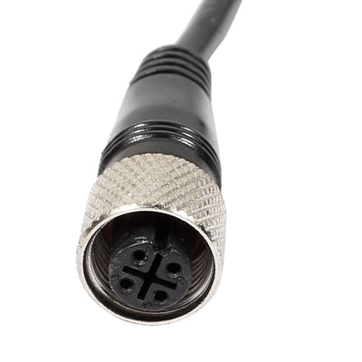 Harfington Uxcell M12 Female Straight 4 Pins Connector Aviation Socket Electrical Cable 5M