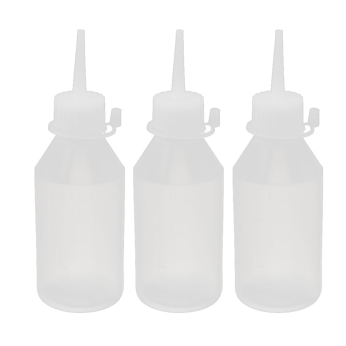 uxcell Uxcell YH-2L Plastic Kitchen Laboratory Squeeze Bottle Dispenser 100ML 3 Pcs