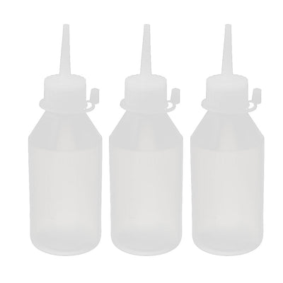 Harfington Uxcell YH-2L Plastic Kitchen Laboratory Squeeze Bottle Dispenser 100ML 3 Pcs