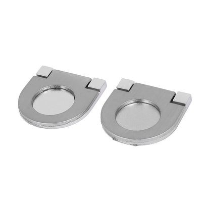 Harfington Uxcell Wardrobe Drawer Concealed Hidden Recessed Grip Pull Handle Silver Tone 2pcs
