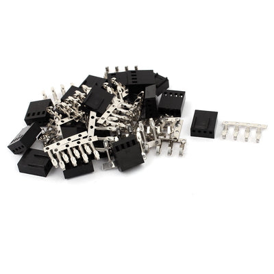 Harfington Uxcell 20 Sets 2.54mm Pitch 4 Pin Plastic Male PC Fan LED Power Connector