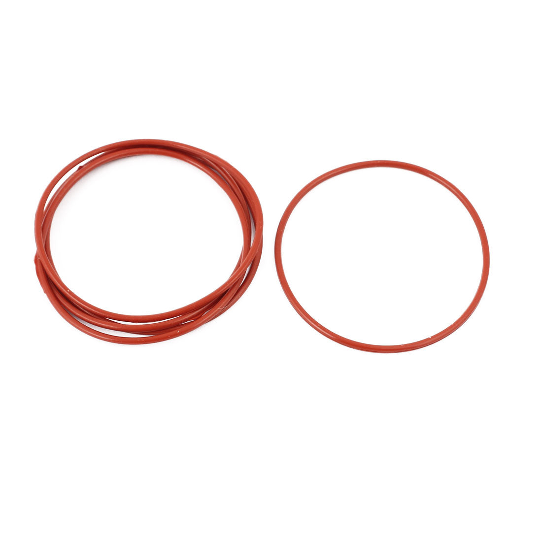 uxcell Uxcell 5pcs 1.5mm Thick Heat Oil Resistant Mini O-Ring Rubber Sealing Ring 45mm OD Red