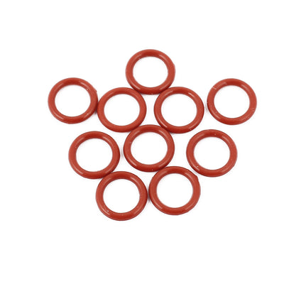Harfington Uxcell 10Pcs Red 10mm x 1.5mm Silicone Rubber Gasket O Ring Sealing Ring Heat Resistant