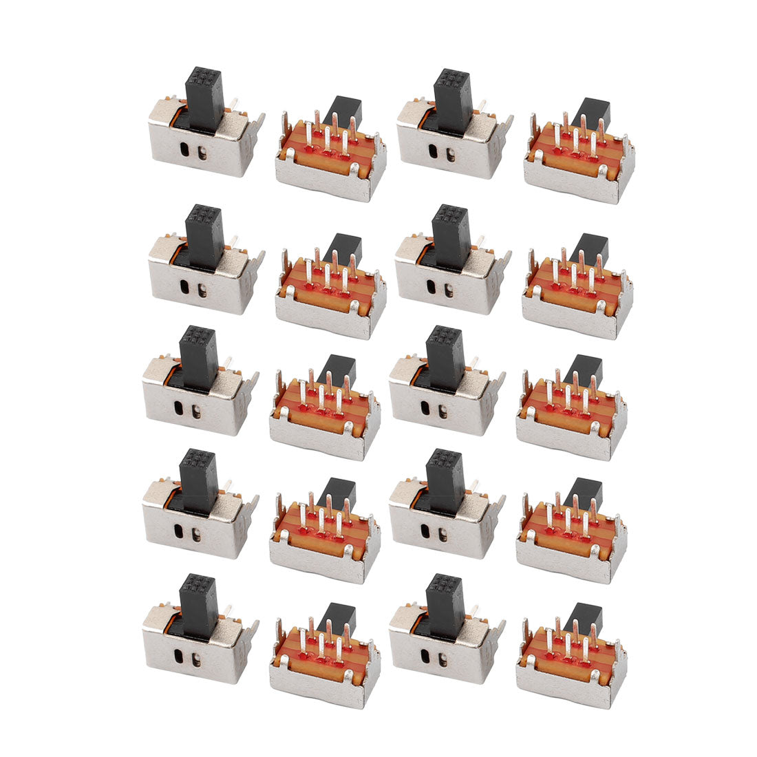 uxcell Uxcell 20Pcs 2 Position 6P DPDT Panel Mount Micro Slide Switch Latching Power Switch